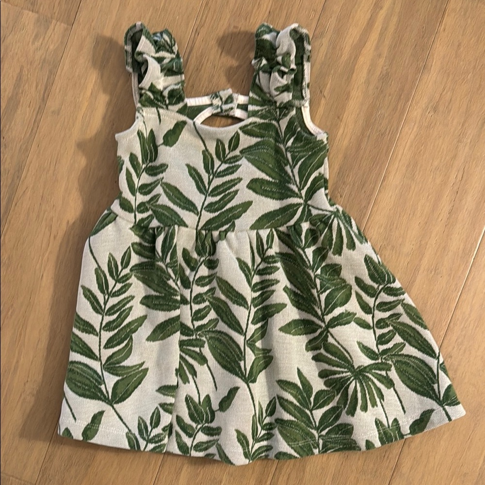 Baby girl Leaf Print Sleeveless Dress